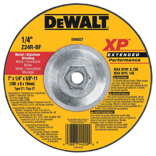 7" XP Metal Grinding Wheel (Type 27)