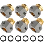 Garden Hose Repair Kits, 3 Sets Aluminum Alloy Water Hose Connector, Fit 3/4" and 5/8" Garden Hose, Male and Female Hose End Repair Fittings Replacement, Hose Mender Kit