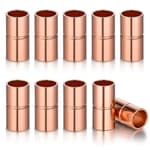 10 Pcs Straight Copper Fittings 1/4 Inch Copper Pipe Welding Joint Pipe Coupling Fittings for HVAC Air Conditioning