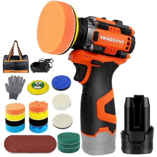 Brushless Cordless Polisher, 3" Mini Buffer & Sander Machine Kit, 2 Variable Speed Small Sander (0-500/0-3000 RPM), 3.0Ah Battery, 31 Accessories for Car Detailing/Buffing/Sanding/Waxing