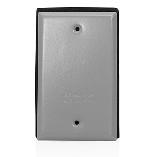 Blank Cover, 1-Gang, WM1B-GY, Outdoor Electrical Box Cover, Weatherproof, Gray