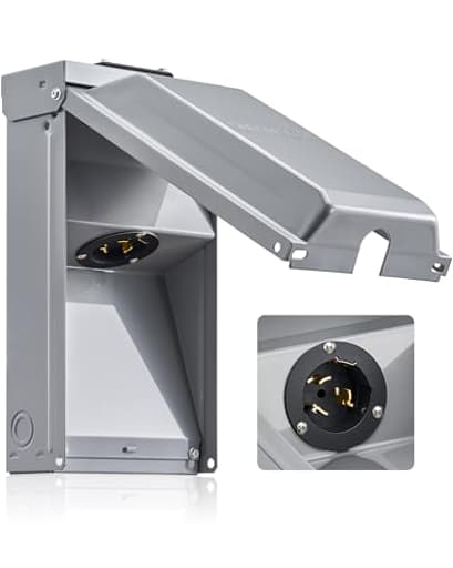 50 Amp Generator Power Inlet Box, NEMA SS2-50P Generator Box for 3-Prong Generator Cord, 120/240V, 12000W Weatherproof Outdoor Outlet Receptacle