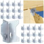 25pcs Galvanized Framing Angle Brackets - Multi Purpose Wood Frame Connectors, Rafter Deck Brackets, Joist Hanger, Concrete Forms, Reinforcing l Angle