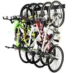 Stainless Steel Bike Storage Rack,6 Bike Storage Hanger Wall Mount for Home & Garage Holds Up to 300lbs, Black