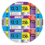 Armor lite Type Mc Aluminum Armored Cable, 12/3, 600 Volts, 250 Ft. Coil