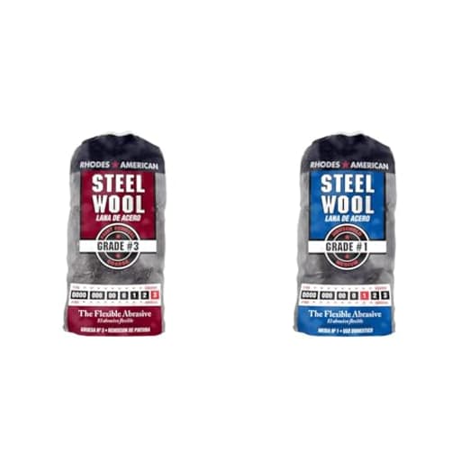 Rhodes American Paint Removal Steel Wool Coarse Grade #3 12 Pads and Medium Grade #1 12 Pads Steel Wool Bundle