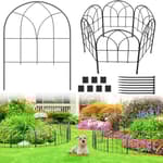 Small 12.55"*16.53" Decorative Garden Fencing Border, No Dig Fences Barrier, Black Metal Fence, Garden Edging Fence Panel, Dog Fence Outdoor for Yard, Flower Bed