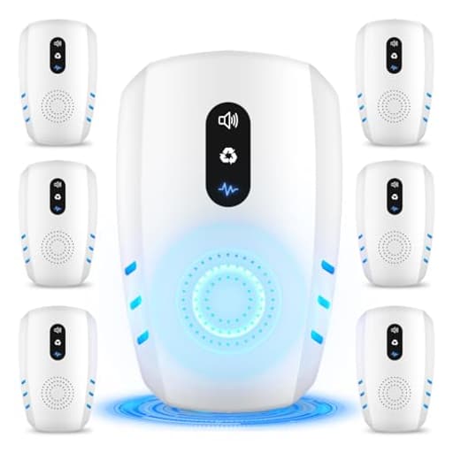 2025 Upgraded Ultrasonic Pest Repellent Indoor Insect Repeller, Pest Control, Repellent Roach, Mouse, Bugs, Mosquito, Mice, Spider, Ant, Rodent Repellent Ultrasonic Plug in, 3 Mode Switching, 6 Packs