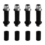 4 Sets 2” Straight Pipe Lamp Stem Kit, M10 Double End Threaded Lamp Rod Long Extension Risers, Black Lamp Parts Replacement for DIY Floor Lamps, Table Lamps & Ceiling Lights