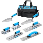 8-in-1 Concrete Finishing Tools Kit: Magnesium Float, Finishing & Pool Trowel, Gauging & Brick Trowel, Concrete Groover & Edger for Masonry, Stucco Repair & Bricklaying