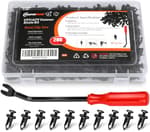 200PCS 8mm UTV ATV Fender Push Clips with Fastener Removal Tool, Nylon Body Rivets Fasteners Clips Compatible with Polaris Ranger RZR Can Am Kawasaki Teryx Honda Suzuki Sportsman