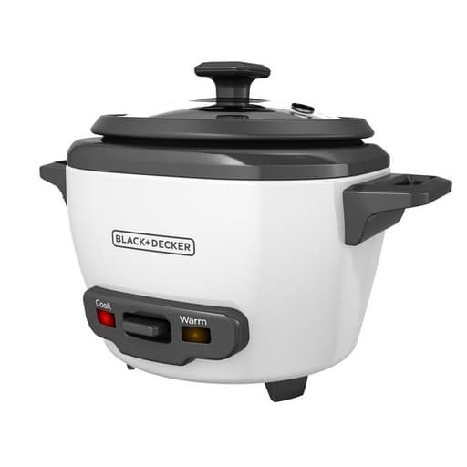 3-Cup Electric Rice Cooker With Keep-Warm Function, White