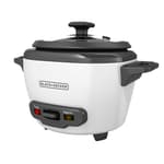 3-Cup Electric Rice Cooker With Keep-Warm Function, White