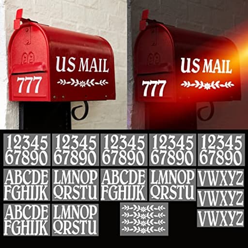 132 Pcs 2" Reflective Mailbox Numbers Letters Stickers for Outside,Self Adhesive Numbers and Letters for Address Mailbox,White Vinyl Waterproof Stick on Address Decals for House Sign Door Cars Home