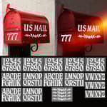132 Pcs 2" Reflective Mailbox Numbers Letters Stickers for Outside,Self Adhesive Numbers and Letters for Address Mailbox,White Vinyl Waterproof Stick on Address Decals for House Sign Door Cars Home