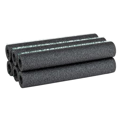 Foam Pipe Covers, Pipe Insulation Foam Tubes for Hot and Cold Water Pipes, Pre Slit and Self Sealing Adhesive Edge, 0.75 in. x 1 Ft., 6 Sticks Per Package, 6 Feet Total, Black