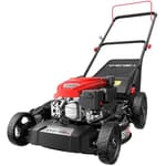 21" Steel Deck Gas Lawn Mower, 3-in-1 Push Mower, 144cc 4-Stroke OHV Engine, 6 Height Adjustment, 1.4 Bushel Grass Catcher with Bagging, Mulching & Side Discharge Efficient for Yard Garden