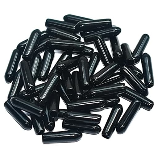 50pcs Vinyl Flexible End Caps, Rubber End Caps, Black Bolt Screw Thread Protector Safety Cover