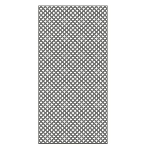 4 ft. x 8 ft. Nantucket Gray Privacy Diamond Vinyl Lattice