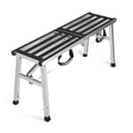 Folding Work Platform 39"(L) x12(W) Height Adjustment 19-27"(H) Portable Steel Step Ladder Stool for Home, Office, Workshop and Garage, Maximum Load 400lbs