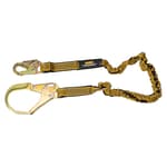 6 Ft. Lanyard, Single, Internal Absorber, 4' to 6' Stretch Lanyard With Steel Snap Hook on D-Ring End and Steel Rebar Hook on Anchor End