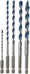 5-piece Turbo Carbide Hammer Drill Bit Set