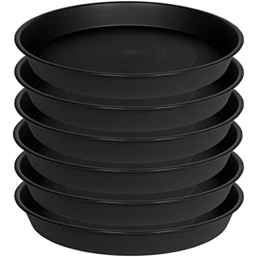 6 Pack 6 inch Plant Saucer Tray, 4 6 8 10 12 15 17 19 inch Plant Saucers, Heavy Duty Plastic Plant Saucers for Indoors, Bird Bath Bowls, Flower Plant Water Trays for pots Planter