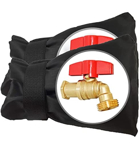 Outdoor Faucet Covers for Winter Freeze Protection, Upgraded Thicken 8.5" H x 6.1" W Outside Garden Faucet Socks for Winter Waterproof Reusable Hose Bibs Insulated Spigot Cover, 2 Pack Black