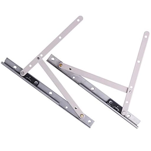 1 Pair Casement Window Hinge, 10 Inch Stainless Steel Finish Adjustable/2 Pack Standard Duty Concealed Hinge, Universal E-Gard Corrosion Resistant Coating Friction Stay Hinges for Awning/Hopper