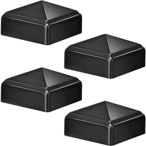 4 Pcs Black Aluminum Pyramid Post Caps for True Wood/Metal Fence Posts of Decks or Corridors Mailbox Pyramid Cover