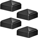 4 Pcs Black Aluminum Pyramid Post Caps for True Wood/Metal Fence Posts of Decks or Corridors Mailbox Pyramid Cover