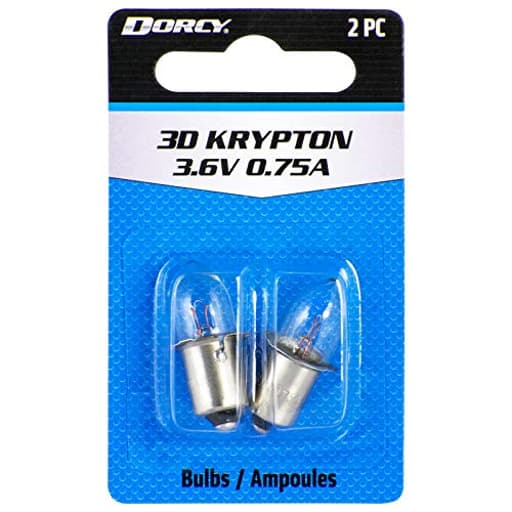 3D-3.6-Volt, 0.75A Flange Base Krypton Replacement Bulb, 2-Pack (41-1661) , Silver