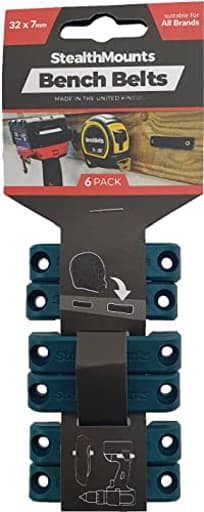 Bench Belt - Universal Tool Holder | Tool Holster Set - 6 Pack | Perfect Tool Hanger Storage Dock for Power Tools, Tape Measures and Belt Clips