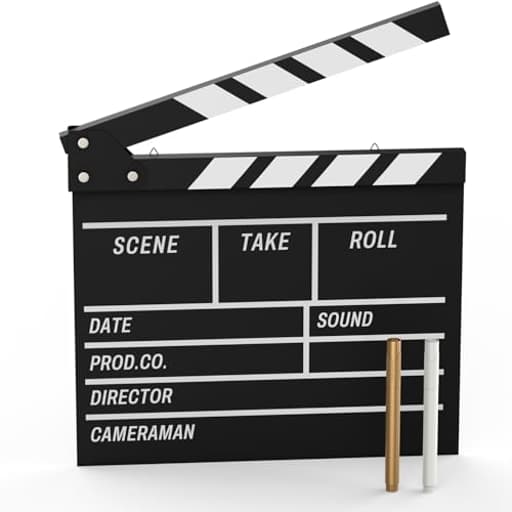 Movie Film Clapboard Hollywood Wooden-Clapper Board Directors Photography Studio Video TV Clapper Board with Erasable Pen Movie Theater Props Decor，Black Clap Board 10.5 X 11.7 inches