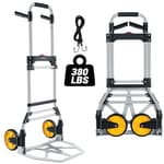 380 LB Capacity Folding Hand Truck Heavy Duty Foldable Dolly Cart with Wheels, Aluminum Collapsible Hand Cart Portable Trolley Dolley with Telescoping Handle for Moving Use Gorpuire