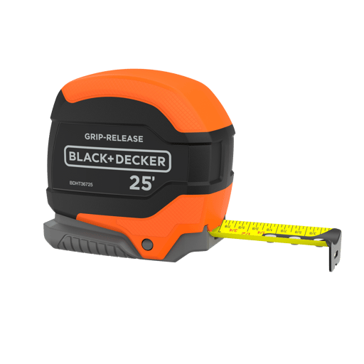 Tape Measure, Grip Release, Autolock & Self Lock, 25-Foot