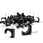 (Pack of 50) EFIELD Black Color Half Clamp Fixture, J-Hook with Nail For 3/4" PEX Tubing/Pipe Support,