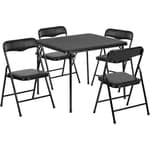 Mindy Kids 5-Piece Folding Table and Chairs Set for Daycare and Classrooms, Children's Activity Table and Chairs Set, Black