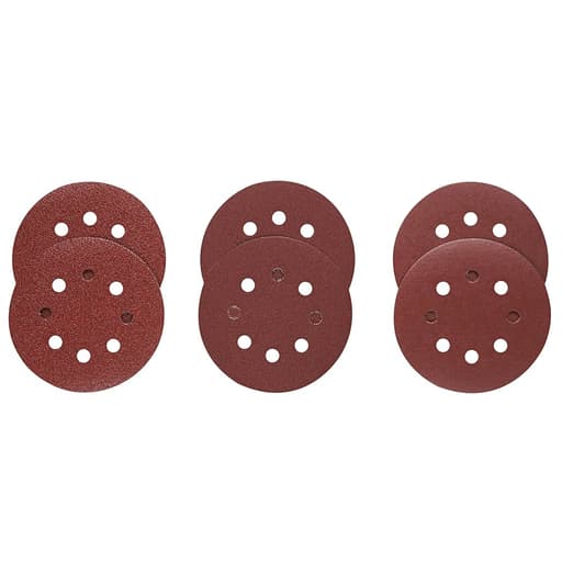 6-piece assortment 5 in. 8-hole hook-and-loop sanding discs
