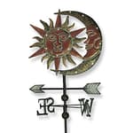 Sun & Moon Face Solar Outdoor Lights, Metal Decorative Stake Weathervane Garden Decor for Outside, Yard Decorations Outdoor Lawn Ornaments for Porch Decor Gifts for Mom, 34"