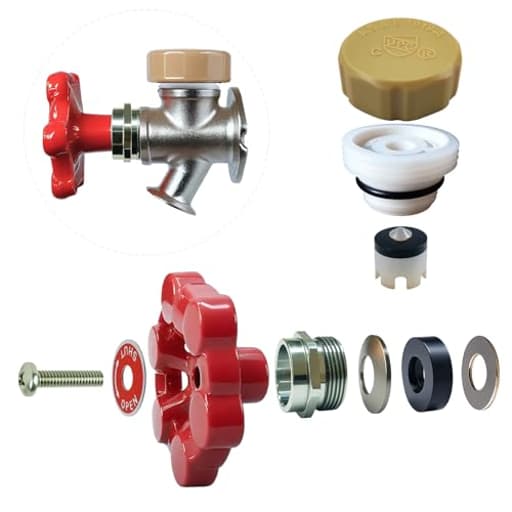 Universal Outdoor Faucet Repair Kit (VACVBKX1B Vacuum Breaker,Metal Handle),Wall Hydrant Complete Replacement Kit,Anti-Siphon Frostproof Faucet Valve Hose Faucet Fitting Repair Kit
