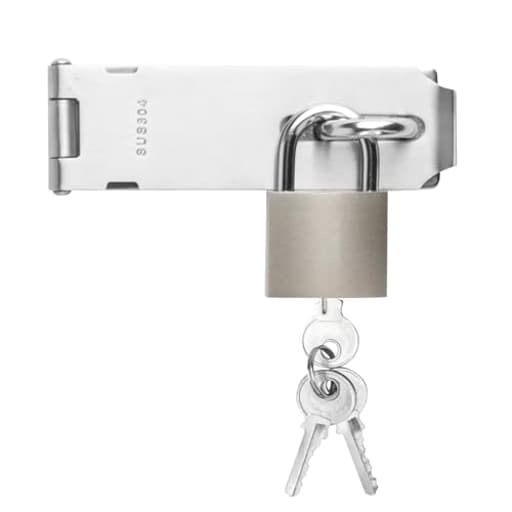 1 Set Stainless Steel Padlock Lock, Door Lock Lock, Padlock Latch Heavy Duty Buckle Latch with Lock Key for Cabinet Closet Door Latch Buckle, 5 Inch