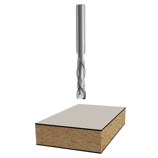 Solid carbide 2-flute compression spiral bit