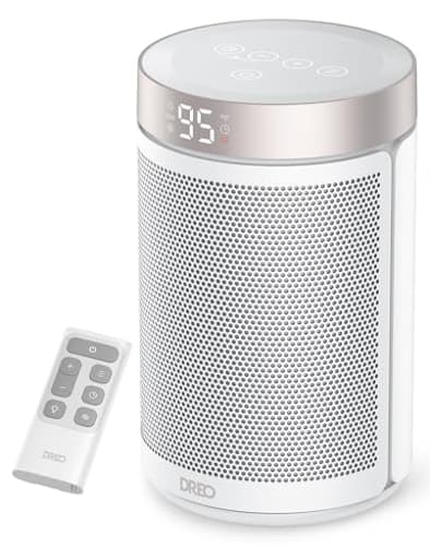 Space Heater, Portable Electric Heaters for Indoor Use with Thermostat and Remote, 2024 Upgraded, Digital Display, 12H Timer, 5 Mode, 1500W PTC Ceramic Fast Safety Heat for Office Bedroom Home