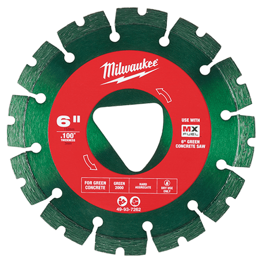 Green 6” x .100” Diamond Blade for Concrete