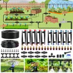 240FT Drip Irrigation System for Garden, 2025 Upgraded Quick-Connect Automatic Garden Watering System with 1/2" & 1/4" Tubing and Adjustable Nozzle Emitters for Greenhouse, Yard, Lawn, Raised Bed