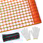 Plastic Mesh Fence Safety Fence, 4'x100' Roll with 100 Zip Ties, Resuable Temporary Netting for Garden Fencing, Construction, Snow Fencing, Animal Barrier, Poultry, Deer, Patio, Orange