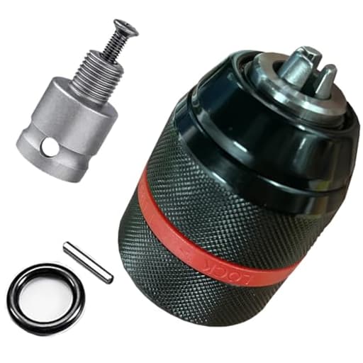 Keyless Hand Drill Chuck,3-Jaw Drill Chuck,Self -Tightening Multipurpose 1/2"- 20UNF Mount 1.5-13mm Drill Press Adapter for Hand Drill Impact Driver Power Drill,1/4" Hex Shank