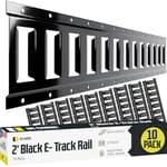 E Track Tie Down Rail Kit 2' (10 Pack) for Garages, Vans, Trailers, Motorcycle Tie Downs, ATV Mountings - Powder-Coat Black - Secure Cargo & Heavy Loads Up to 2,000 lbs