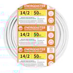 Solid Indoor 14/2 W/G NMB Cable 50ft Coil，Electrical Wire 14 Gauge Wire 2 Conductors Non-Metallic with Ground Wire